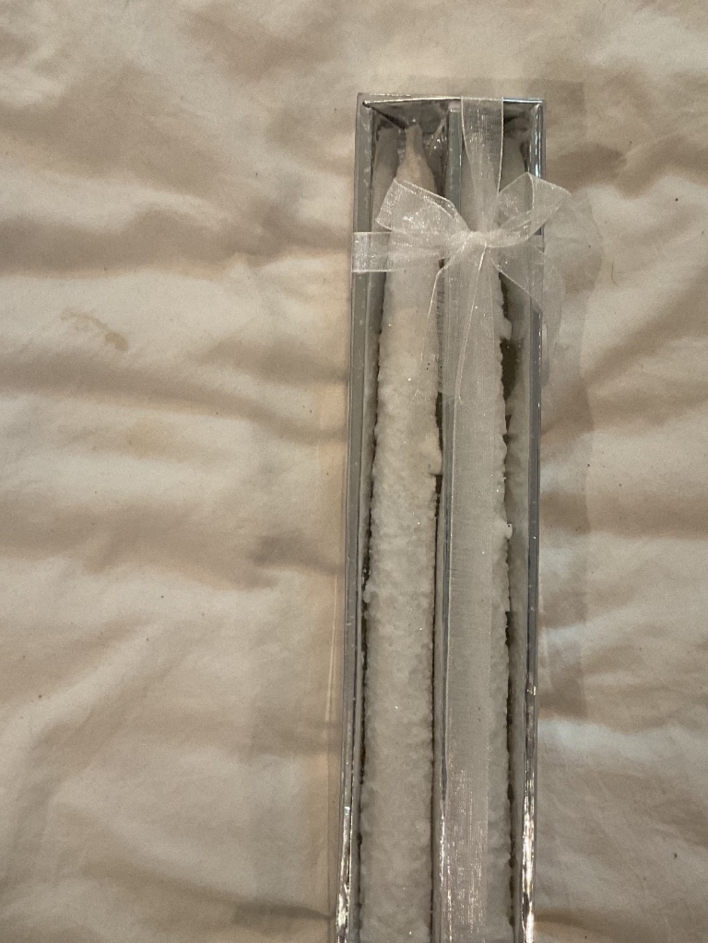 Frosted tapered candles